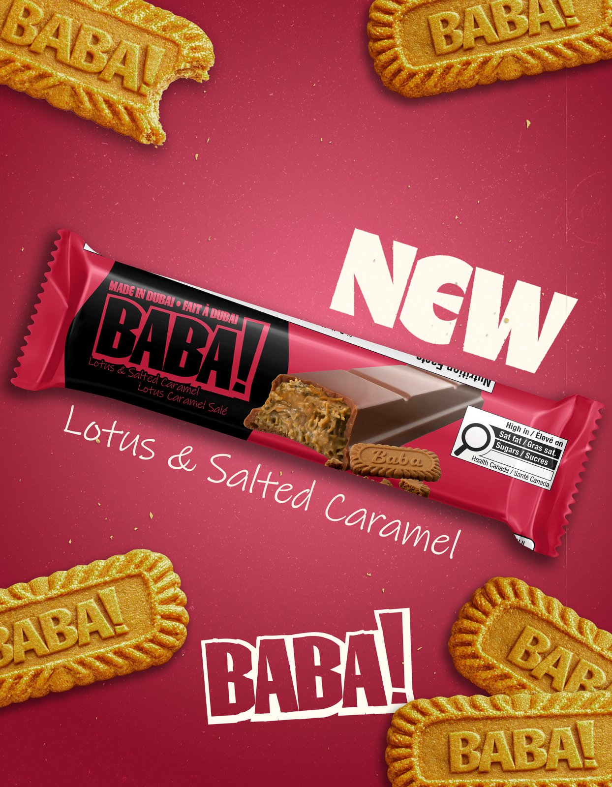 Pub barre BABA! Lotus caramel salé